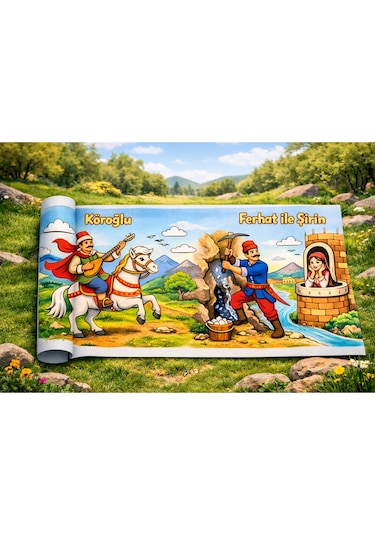 Türk Masal & Destan Kahramanları Boyama Rulosu 4 Metre