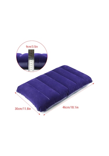 Kangvka Seyahat Kamp Yatak Yastığı - Pvc Floklu, Boyun Ve Bel Desteği, 46x30x9cm, 80g, Ofis Ve Doğa İçin Hızlı Şişirilebilir Yastık Mor