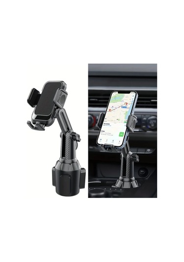 Chuangyinshop Siyah Araç Telefon Tutucu 2025 Yeni Su Bardağı Tipi Ayarlanabilir Telefon Tutacağı
