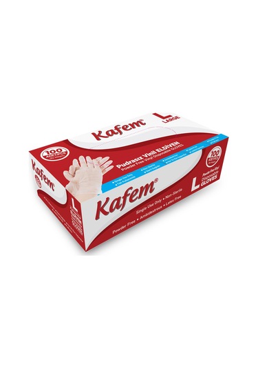 Kafem Beyaz Vinil Eldiveni Pudrasız L 100 Adet X 5 Paket
