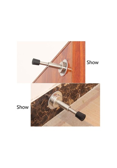 Yaozixa 2 Adet Yapışkanlı Kapı Durdurucu - Paslanmaz Çelik Hidrolik Şok Emici Uçlu 4 Inç