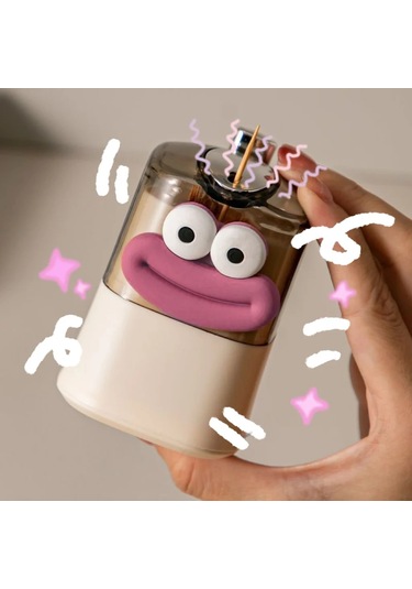 Yaratıcı Kürdan Saklama Kutusu Otomatik Pop-up Kürdan Kutusu Ev Açık Sarı