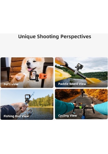 Novahub Telesın Tlq-001 Esnek Kamera Sabitleyici, 360 Dönme, Uyumlu Gopro, Insta360, Pocket Kamera İçin, Siyah/turuncu