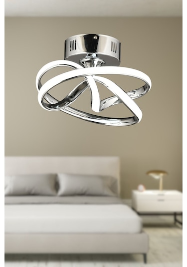 Vino Riserva Model Krom Kaplama Metal Salon Mutfak Oturma Yatak Odası Modern Led Plafonyer Avize Krom