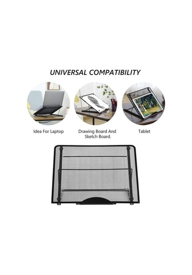 Ebitda Dizüstü Bilgisayar Standı - 34x29.5cm Alüminyum Ergonomik Yükseltici - Siyah, Katlanabilir, Isı Dağıtıcı, Güçlü Ve Stabil