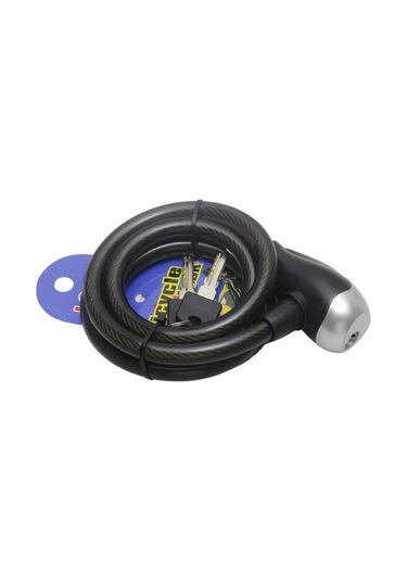 T.concept Lock Dayanıklı Güçlendirilmiş Çelik Halat Anahtarlı Bisiklet Kilidi 12x120 Cm Siyah