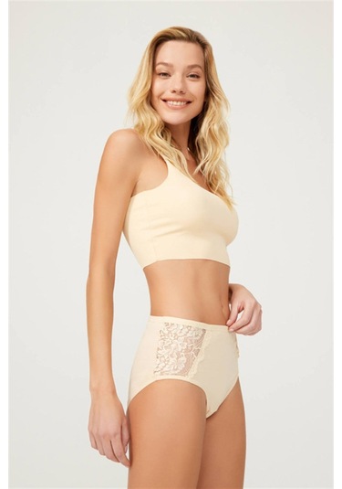 Dantel Detaylı Klasik Pamuklu Bato Külot 3'lü Paket - 3 Çok Renkli 5 Çok Renkli