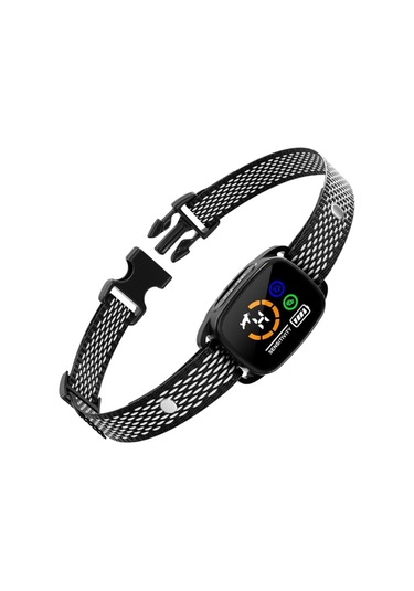 Geeroyoo Akıllı Renkli Ekranlı Otomatik Köpek Eğitim Kolyesi, Titreşimli Havlama Önleyici, Su Geçirmez Siyah