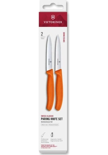 Victorinox 6.7699.2c1 Swiss Classic 2li Soyma Bıçağı Set, Turuncu Turuncu