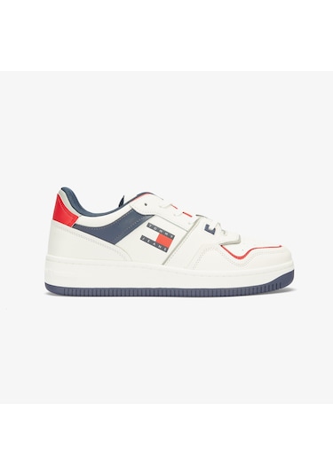 Tommy Jeans Retro Basket Erkek Kirmizi Sneaker Düz Em0em01463 Kırmızı