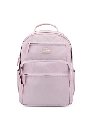 Çok Cepli Okul Sırt Çantası Genç Okul Çantası Sırt Pembe