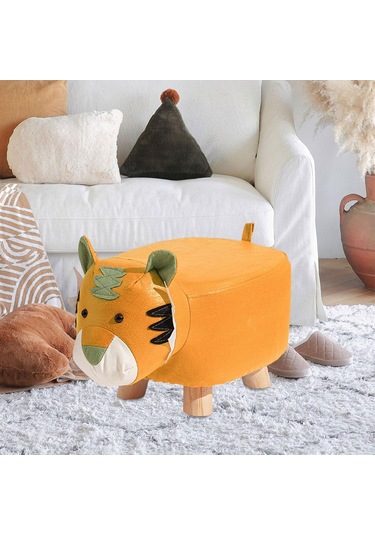 Suntek Magideal Ahşap Osmanlı Tabure Oturma Odası Yaratıcı Turuncu