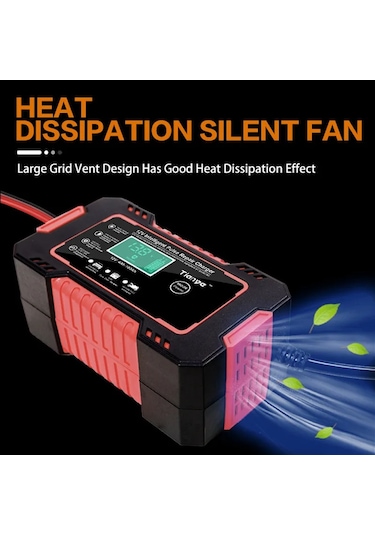 Araç Akü Şarj Cihazı Tam Oto Motosiklet 12 V 6a Darbe Onarım Lcd Ekran Akıllı Yellow Eu Plug