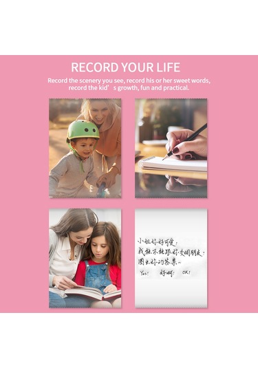 C9 Mürekkepsiz Yazıcı Taşınabilir Termal Fotoğraf Yazıcısı Kompakt Cep Öğrenci Mini Etiket Yazıcısı - Pembe