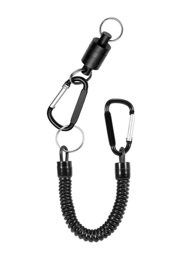 Xindoker Balıkçılık Manyetik Tutucu Kayıp Engelleme İpçili Siyah - Maks. 2kg Tutma Gücü, Yelek/çanta Uyumlu