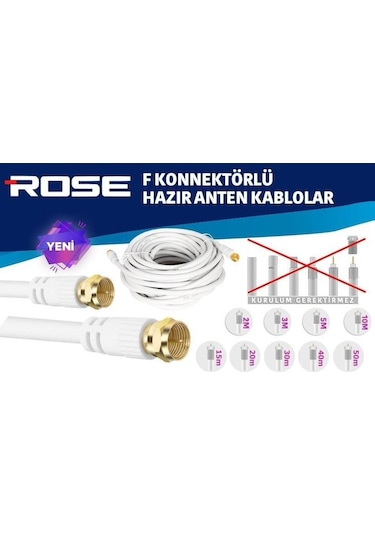 Rose 30metre Gold F Konnektörlü Anten Kablosu