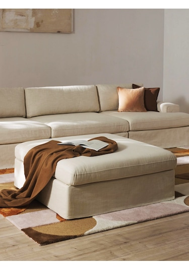 Mode Siesta Pro Kuş Tüyü Köşe Koltuk 4 Modül 05 Numara Bej Keten