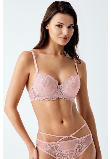 Luw 6122 Pudra Dolgulu Sütyen Külot 2Li Takım Pudra