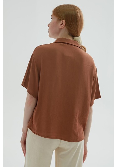 Fashion Friends Bayan Gömlek 25y0515k1 Kahve Kahve