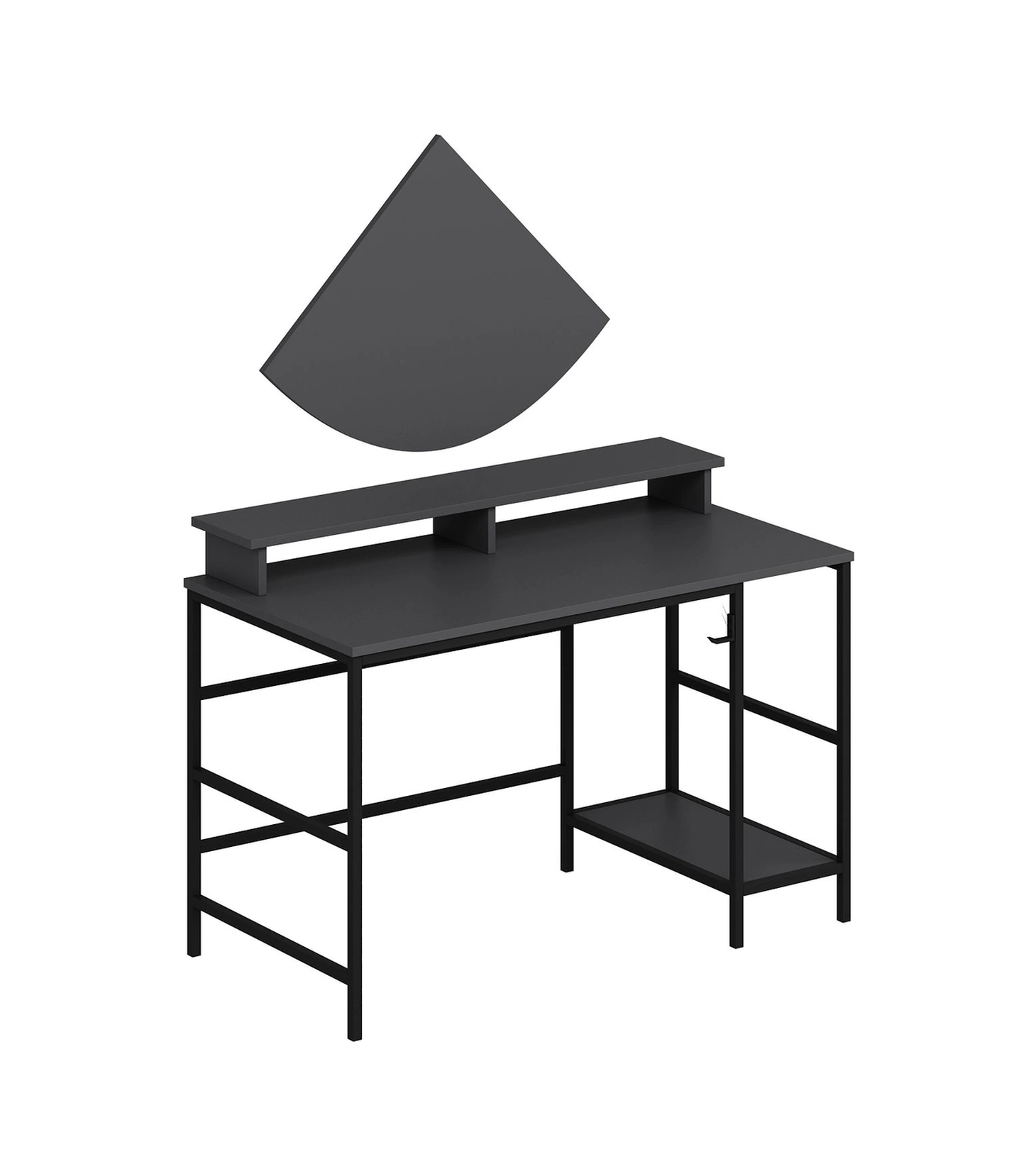 Minar Greta Çalışma Masası Modül2 - Antrasit Siyah