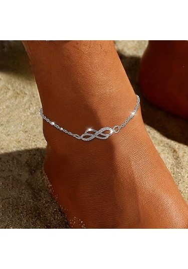 Yaz Plaj Altın Gümüş 8-şekilli Ayak Zinciri Basit Mizaç Bileklik İnce Zincir Kadın Modası Altın