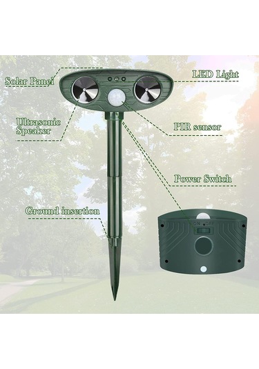 Ultrasonik Kedi Korkutucu, Bahçe İçin, Solar Hayvan Kovucu, Kedi