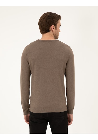 Pierre Cardin Erkek Vizon Melanj Kazak /triko 50296575-vr174 Vizon Melanj