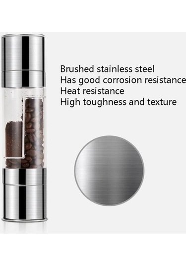 Dancemonkey 2'si 1 Arada Paslanmaz Çelik Manuel Karabiber Değirmeni Gümüş