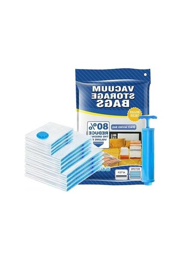 Pazly 13 Parçalık Vakumlu Saklama Poşeti Seti - El Pompalı, Kıyafet & Yorganlar İçin Optimize Edilmiş