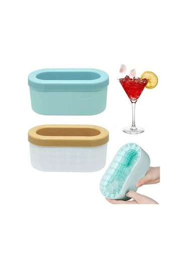 Pazly Yeniden Kullanılabilir Silikon Buz Küpü Tepsisi, Kendin Yap Buz Yapıcı, Mavi, Sarı, Gri Renkli, Gıda Güvenli, Kolay Saklama Gri