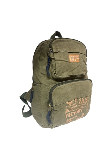 Kaliteli Tek Bölmeli Vintage Disayn Günlük Sırt Gezi Okul Seyahat Çantası Jannie Bag 27 Cm X 40 Cm Koyu Yeşil