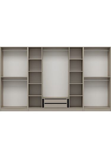 Kale 8 Bölmeli 2 Çekmeceli Giyinme Dolabı Kumtaşı 190cm Kumtaşı