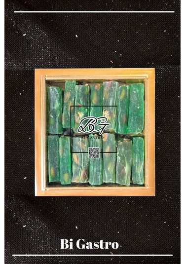 Elmalı Fıstıklı Çifte Kavrulmuş Fitil Lokum - Türk Lokumu - 400 Gr