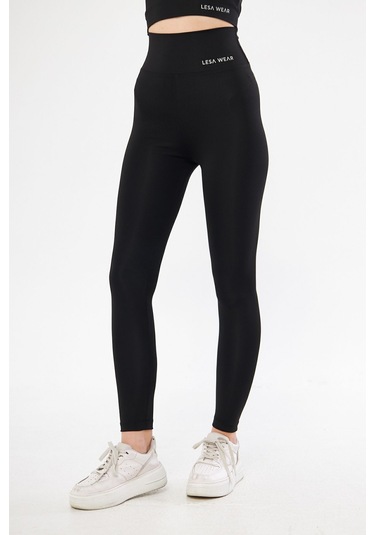 Lesa Wear Yüksek Bel Likralı Toparlayıcı Ve Sıkılaştırıcı Tayt Siyah