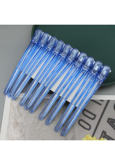 Suntek 10 Adet Kuaför Salonu Kesit Klipleri Kelepçeleri Mavi Mavi