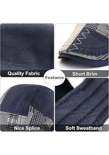Valkyrie İtalyan Style Erkek Kasket Şapka Kanvas Asimetrik Model Ayarlanabilir Terletmez Erkek Lacivert