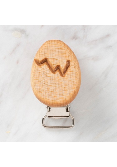 Hobi Baby Yumurta Figürlü Organik Ahşap Emzik Klip