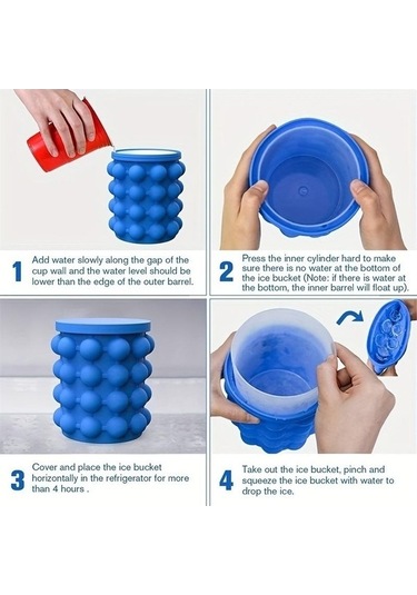 Ulzyvf 1 Adet Mavi Plastik Buz Kovası 57007246 Hızlı Buz Makinesi İçin Şarap Kapları Dairesel Boyu Kovası Mavi