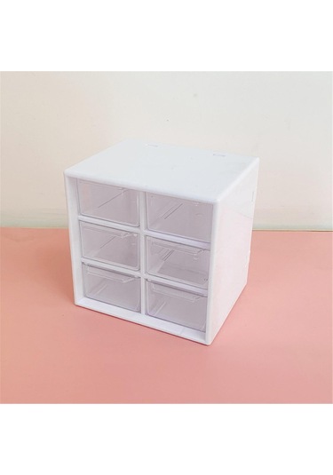 Ganzhoushop Depolama Kutusu Büyük Kapasiteli Yerden Tasarruf Sağlayan Pp Çekmece Tipi Masaüstü Kalem Makyaj Düzenleyici Kutusu Ev İçinpembe