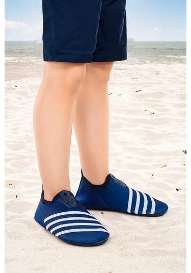 Kiko Kids Enigma Havuz Plaj Erkek Çocuk Deniz Ayakkabısı 7501 Lacivert - Beyaz Lacivert - Beyaz