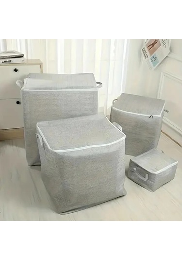 1 Adet Ev Büyük Kapasiteli Saklama Çantası Dokunmamış Malzeme, Gri
