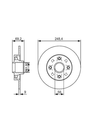 Peugeot 2008 1.2 2013-2018 Bosch Arka Disk Rulmansız 2 Adet