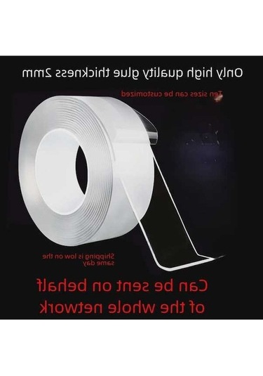 Pazly Şeffaf Nano Bant - Baloncuk Üfleme İçin, 3x5m, 2mm Kalın, Çıkarılabilir, Yıkanabilir, Yapışkan