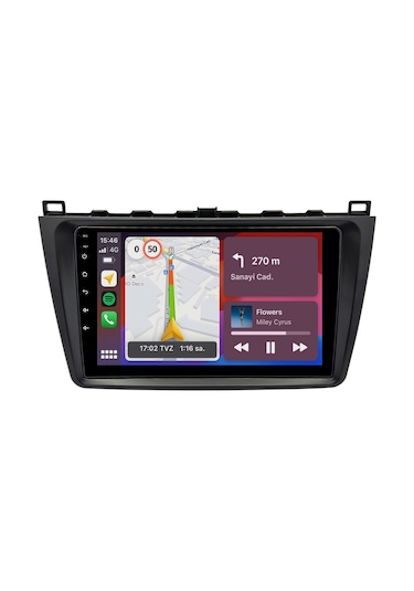 Mazda 6 Android Multimedya Sistemi 2009-2011 8gb Ram, 64gb Hafıza, Bluetooth, Carplay & Android Auto Kamera  9"