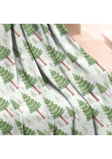 Noel Desenli 50x60 İnç Polar Battaniye, Yumuşak, Hafif Ve Kalın, Erkek, Kadın Ve Çocuk İçin Noel Çam Ağacı