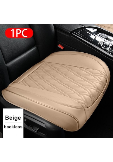 Bej Seametal Tam Sarılmış Araba Ön Koltuk Kılıfı Premium Pu Deri Araç Koltuk Minderi Nefes Alabilir Anti Scratch Sandalye Koruyucu Mat Type B
