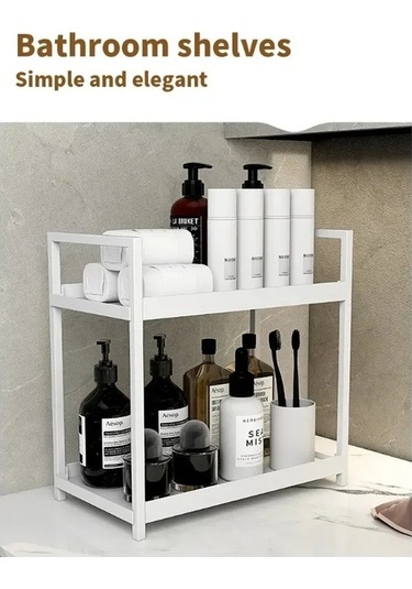 Maoyaya Çift Masa Depolama Rafı Mutfak Düzenleyici Banyo Tezgahı Parfüm Çok Renkli Çok Renkli