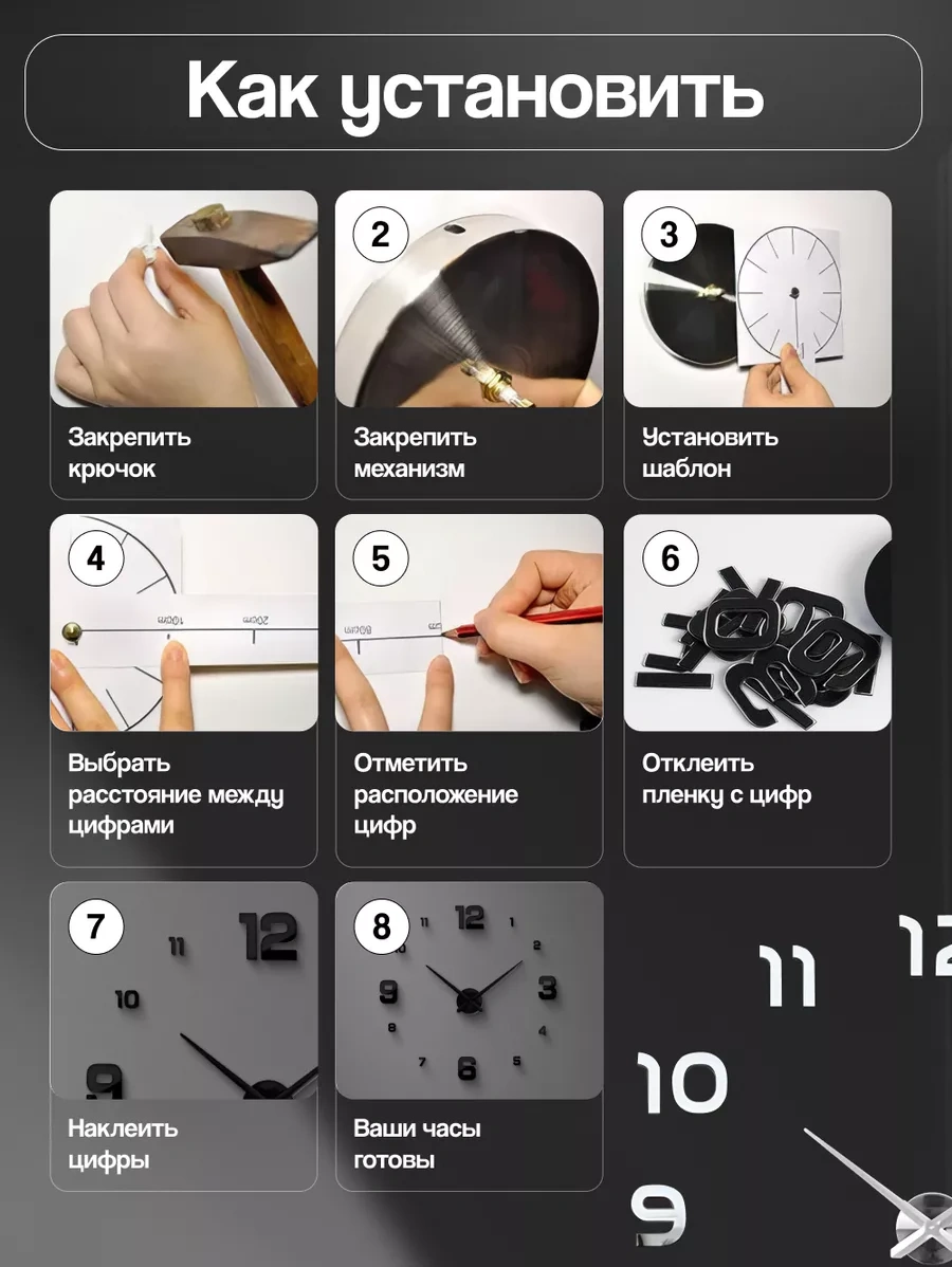 Casy Market Mutfak İçin Dekoratif Rakamlı Duvar Saati 257017912 Beyaz