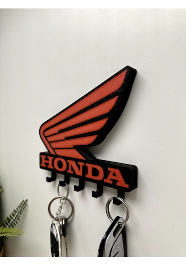 3d Baskı Dekoratif Honda Model Motorcu Anahtar Askılığı Siyah