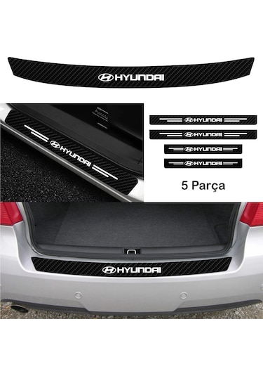 Hyundai İx20 İçin Aksesuar Oto Bağaj Ve Kapı Eşiği Özel Yeni Sticker Set Karbon Mixgiftz